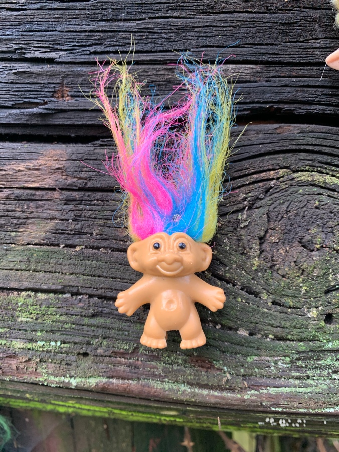 Troll doll with rainbow hair